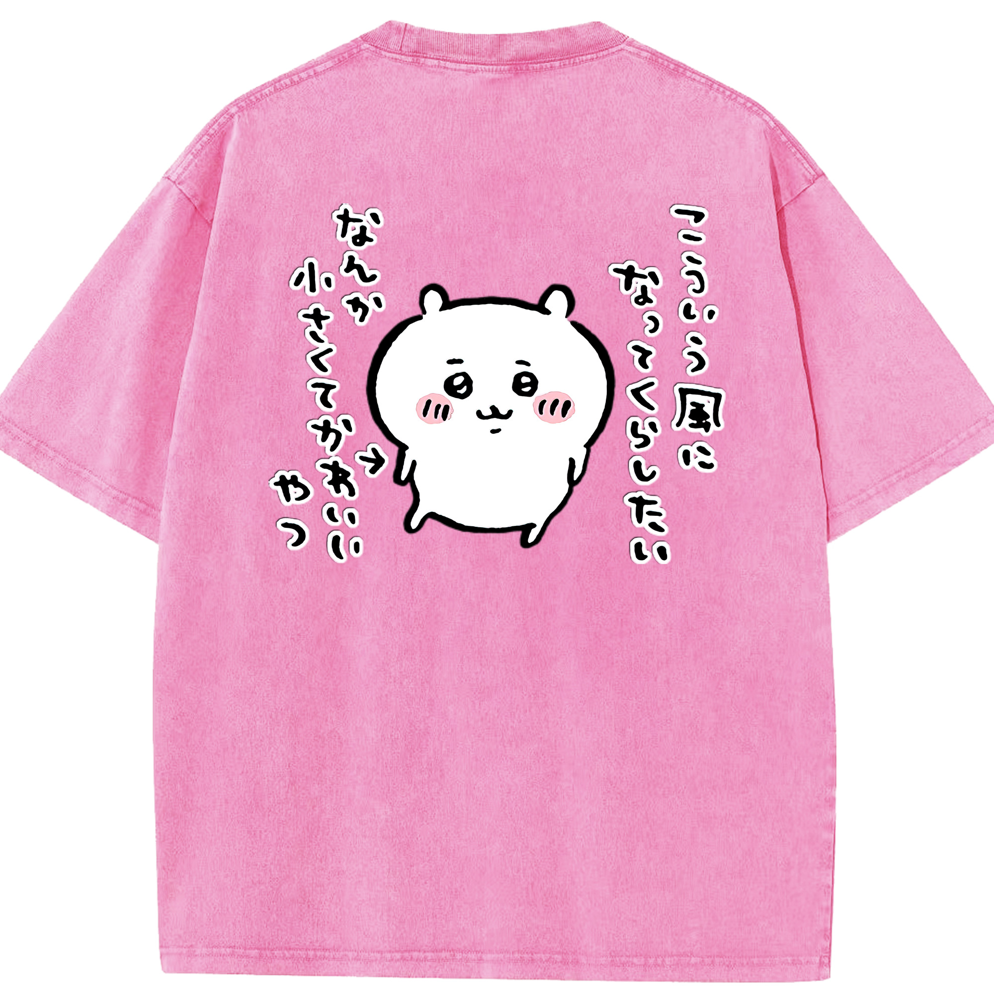 （画像用） ちいかわ ちいかわ Chii-kawa chiikawa 綿100% ヴィンテージ風 半袖Tシャツ（背面プリント）
